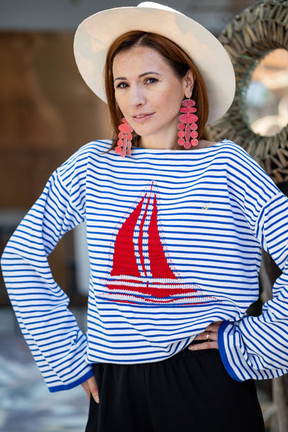 Cercei Confetti - Rosu cu sclipici