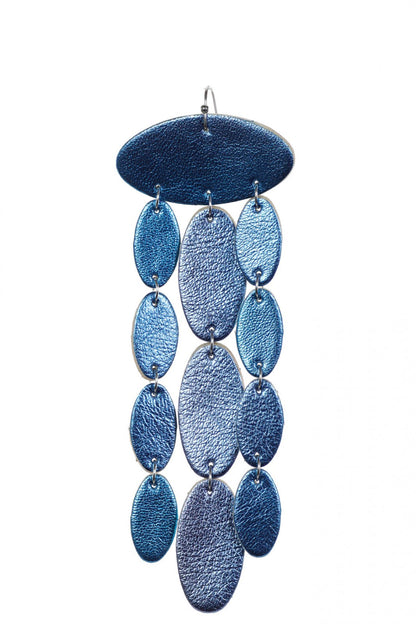 Cercei Confetti - Albastru metalic