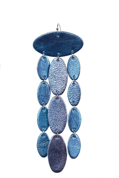 Cercei Confetti - Albastru metalic