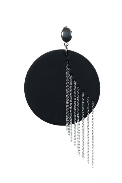 Cercei Cerc cu lanturi - Negru