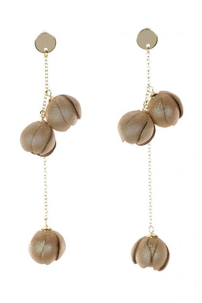 Cercei model floral din piele