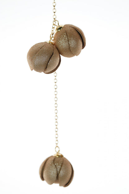 Cercei model floral din piele