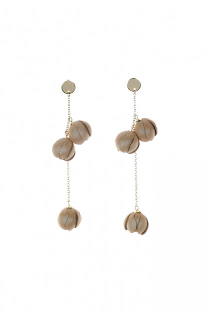 Cercei model floral din piele