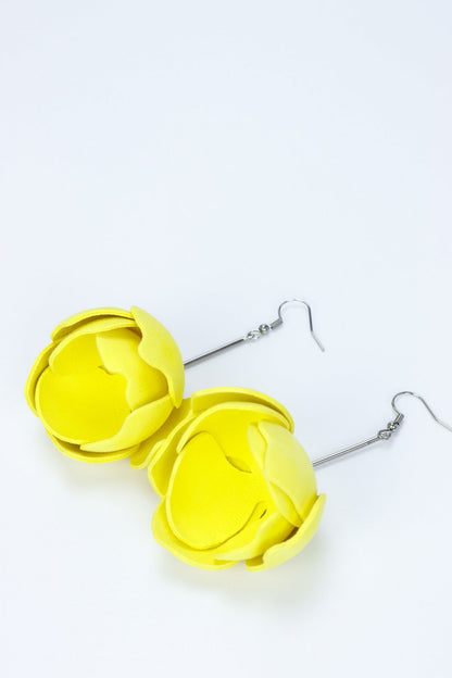 Cercei din piele - Galben