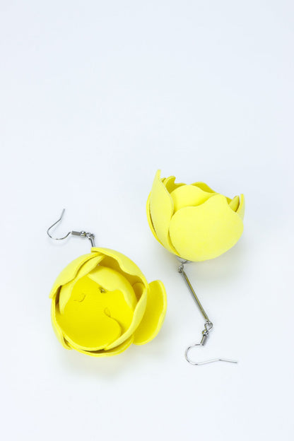 Cercei din piele - Galben