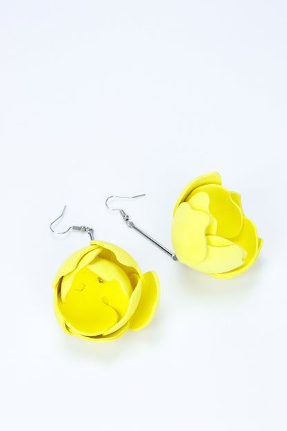 Cercei din piele - Galben