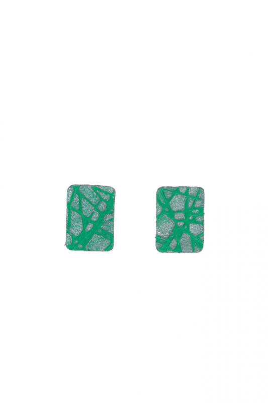 Cercei Dreptunghi - Verde texturat
