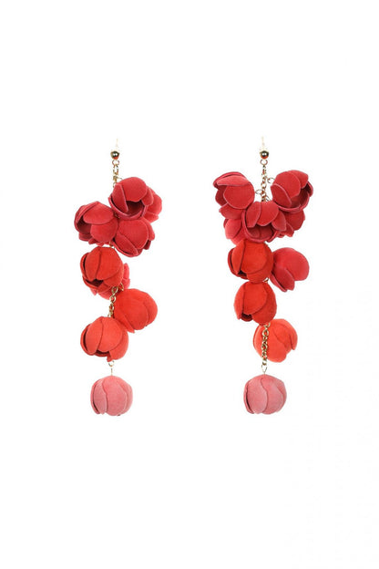 Cercei Ecouri Florale - Degrade Rosu