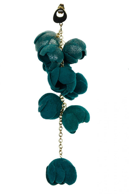 Cercei Ecouri Florale - Verde + Verde cu sclipici