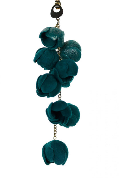 Cercei Ecouri Florale - Verde + Verde cu sclipici