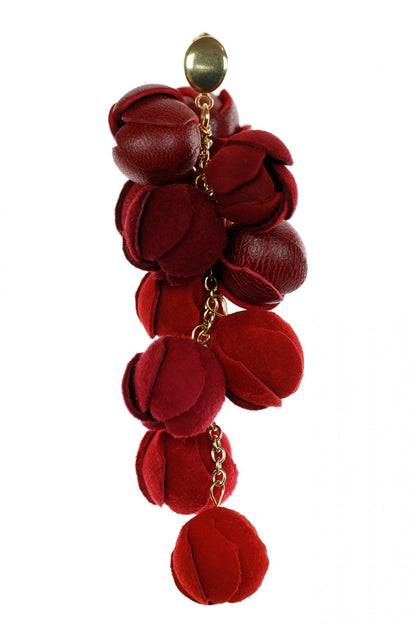 Cercei Ecouri Florale - Rosu + Burgundy