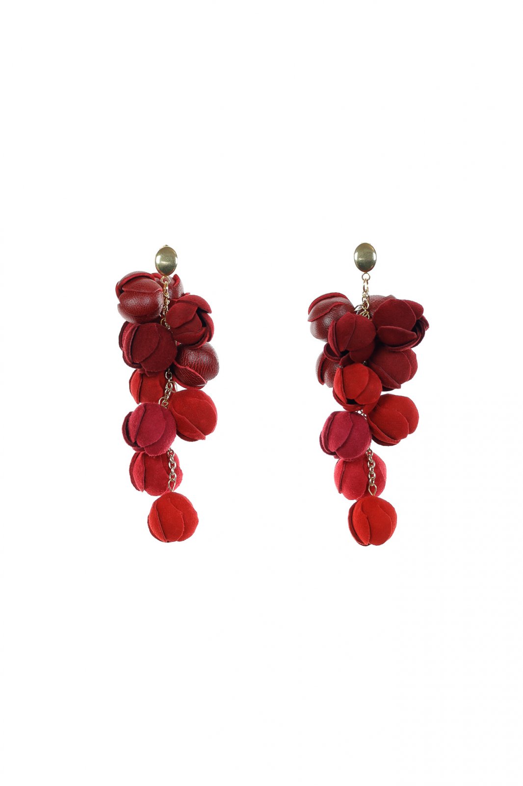 Cercei Ecouri Florale - Rosu + Burgundy