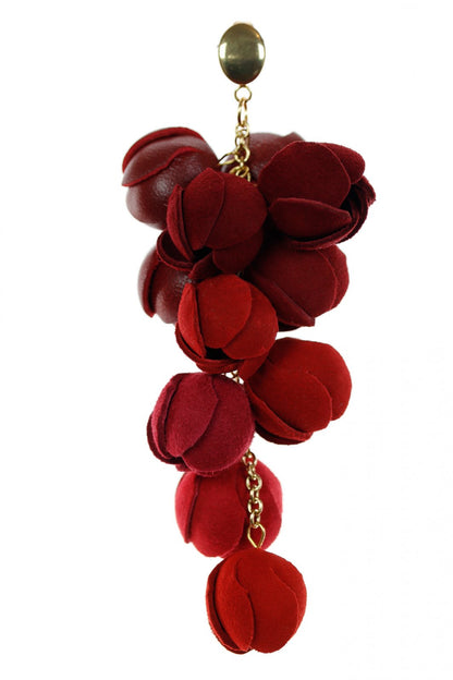 Cercei Ecouri Florale - Rosu + Burgundy