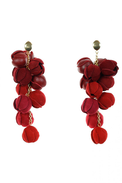 Cercei Ecouri Florale - Rosu + Burgundy