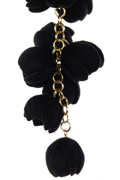 Cercei Ecouri Florale - Negru