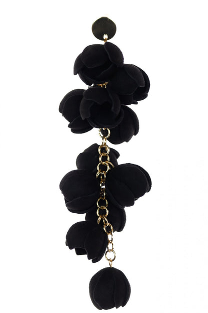 Cercei Ecouri Florale - Negru