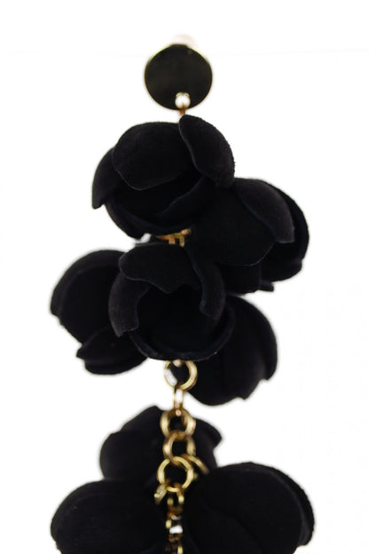 Cercei Ecouri Florale - Negru