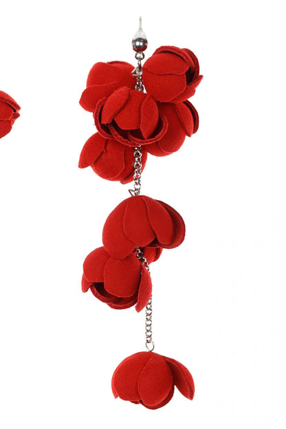 Cercei Ecouri Florale - Rosu