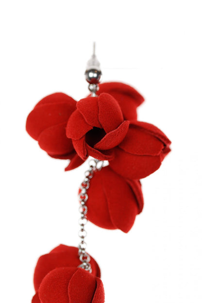 Cercei Ecouri Florale - Rosu