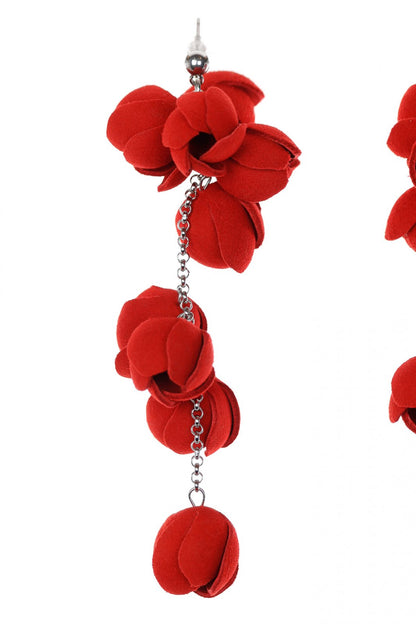 Cercei Ecouri Florale - Rosu