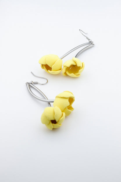 Cercei Floare de luna - Galben