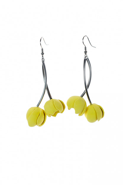 Cercei Floare de luna - Galben