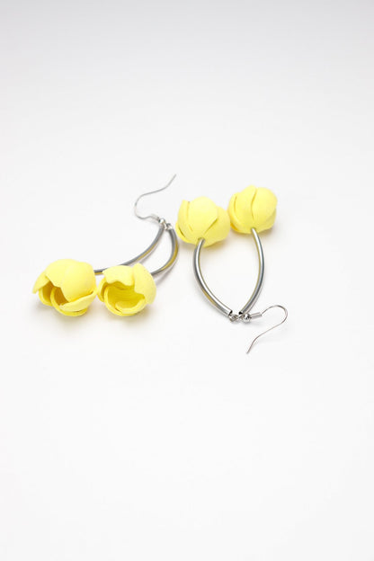 Cercei Floare de luna - Galben