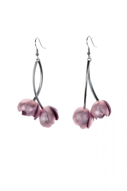 Cercei Floare de luna - Roz sidefat