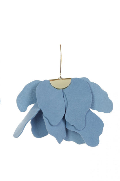 Cercei floare mare - Albastru cenusiu