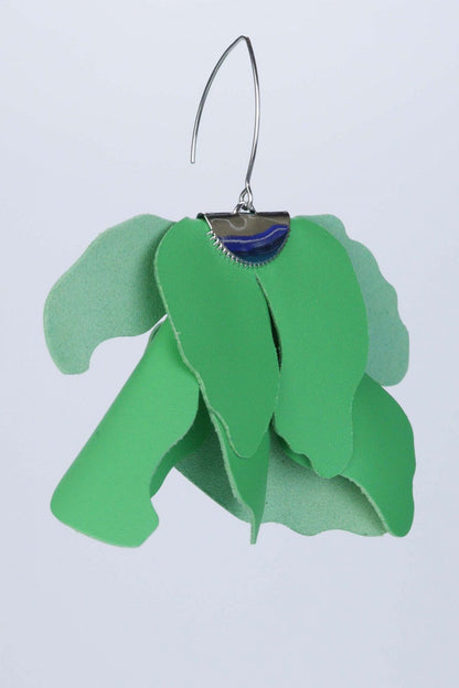 Cercei floare mare - Verde