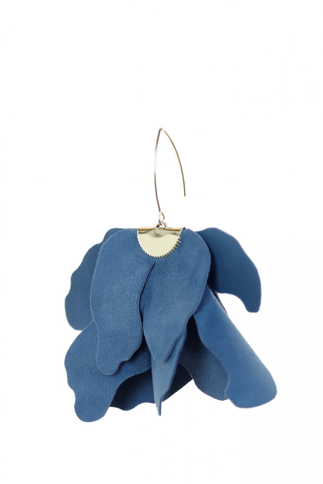 Cercei floare mare - Albastru Navy