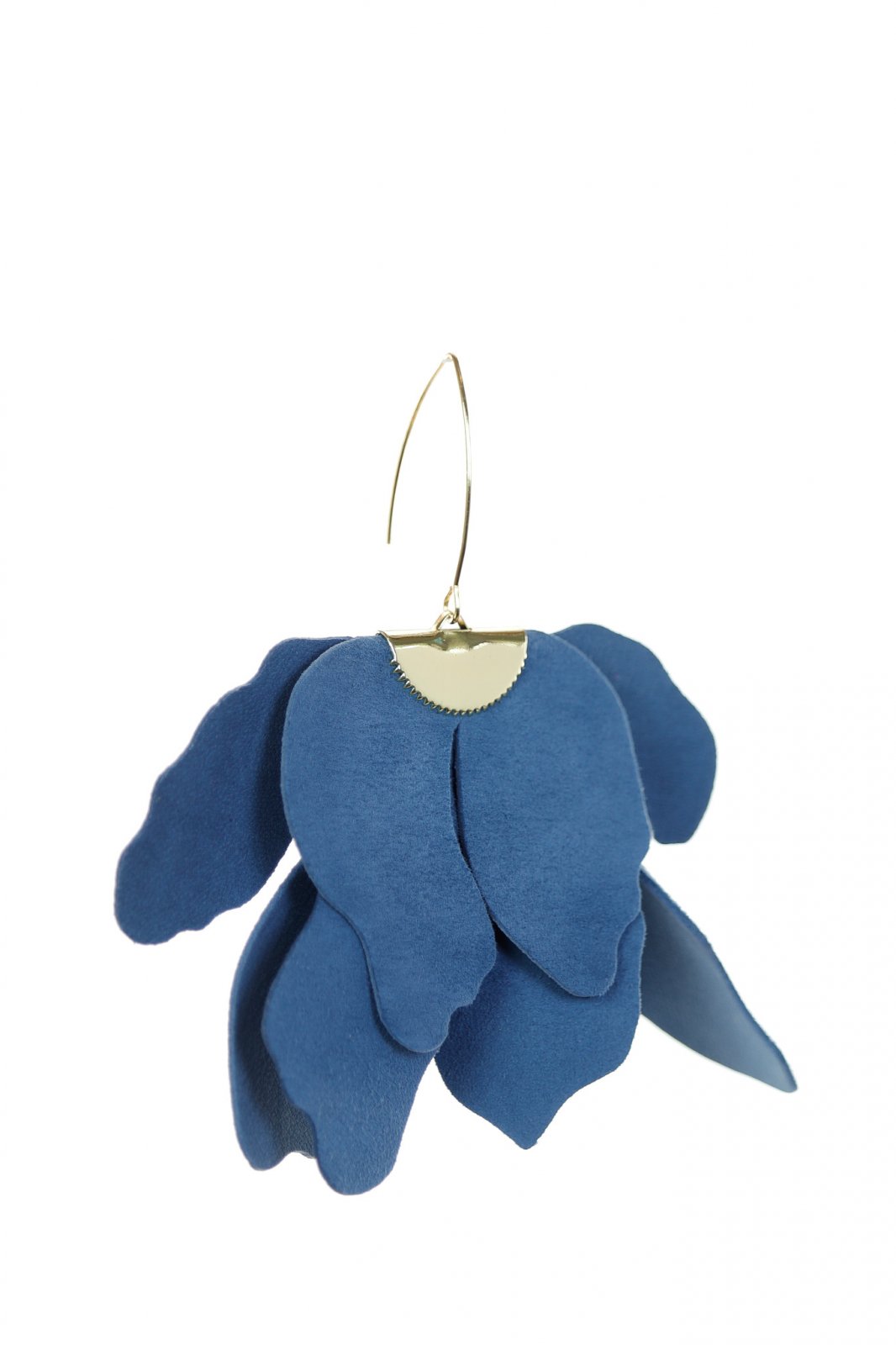 Cercei floare mare - Albastru Navy