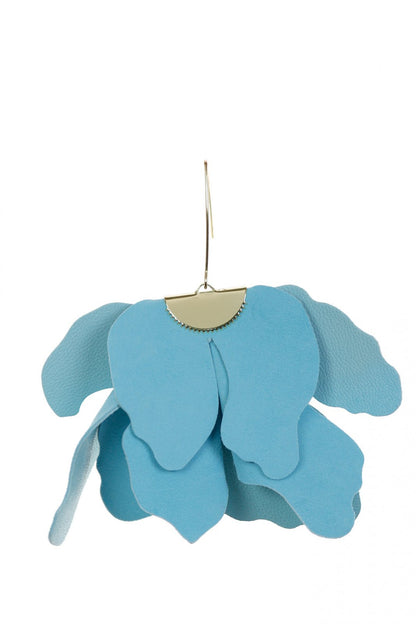 Cercei floare mare - Albastru Aqua