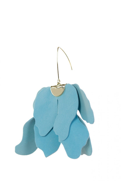 Cercei floare mare - Albastru Aqua