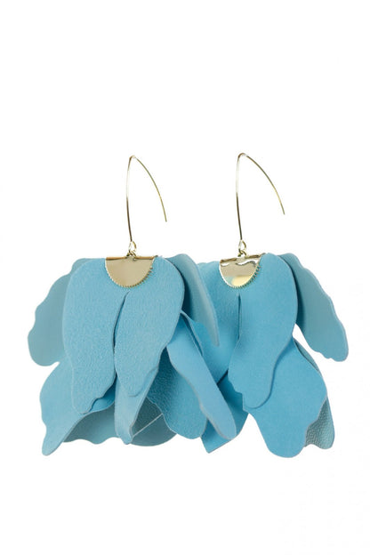 Cercei floare mare - Albastru Aqua