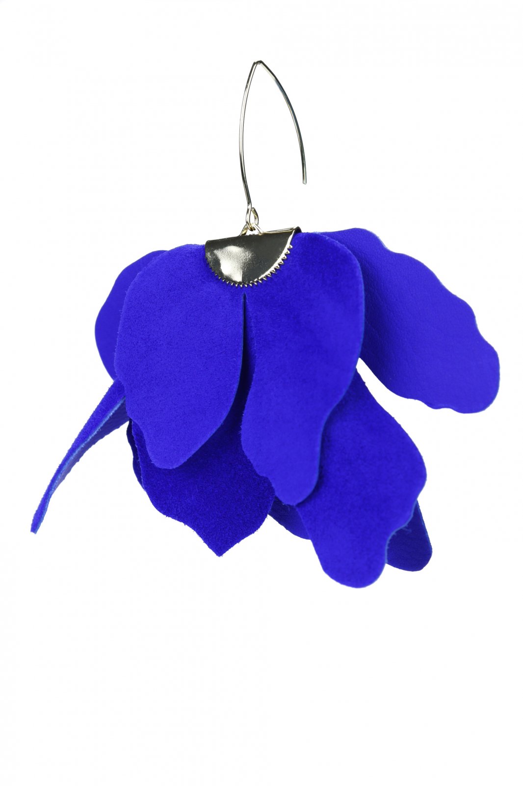 Large flower earrings - Electric blue