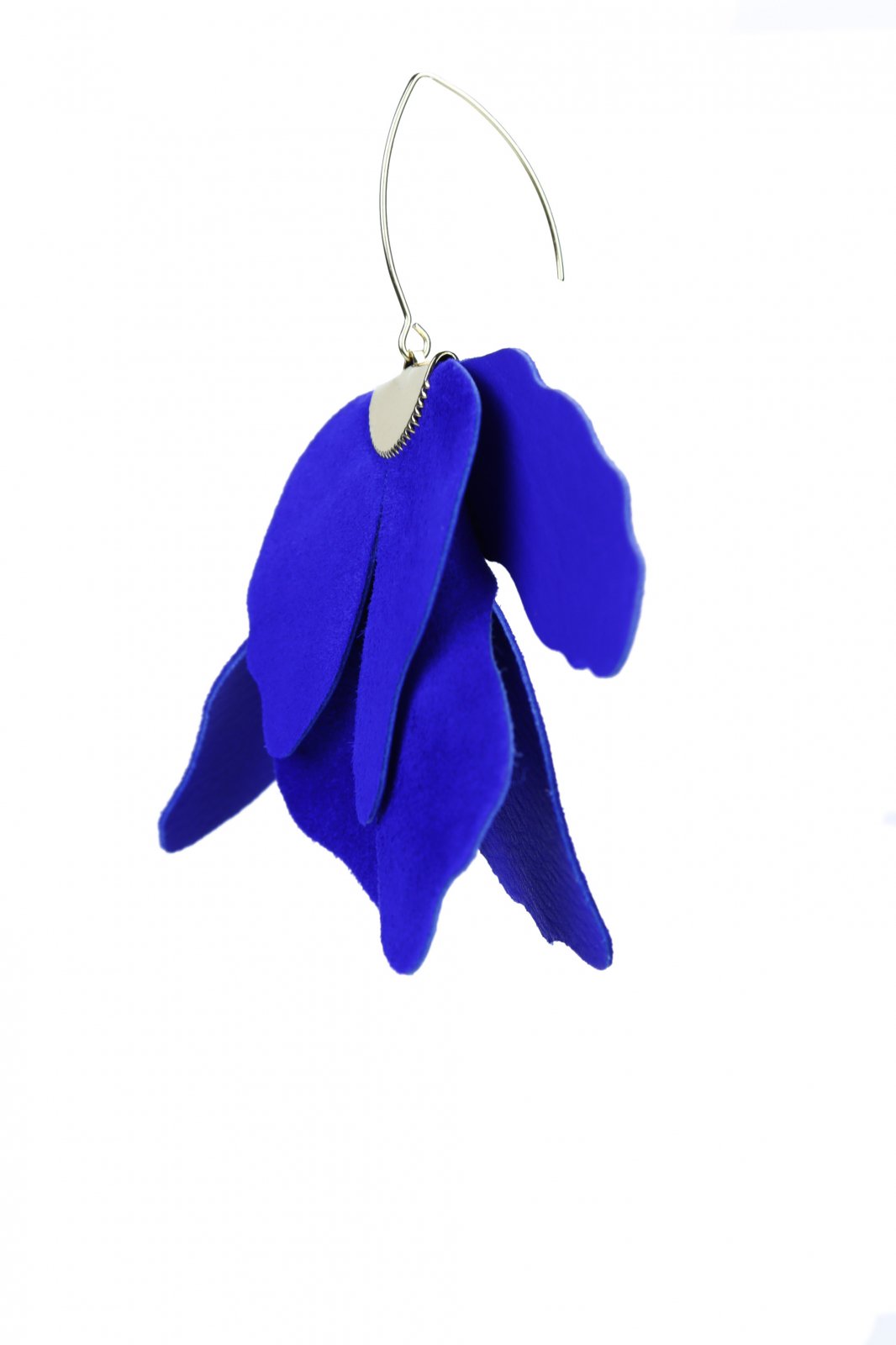 Large flower earrings - Electric blue
