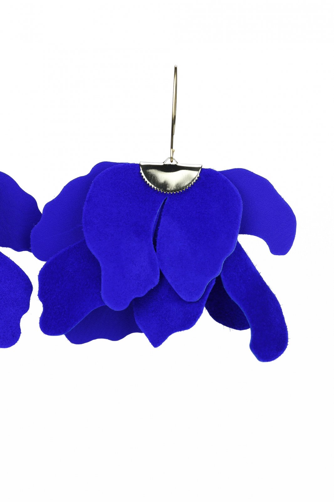 Large flower earrings - Electric blue