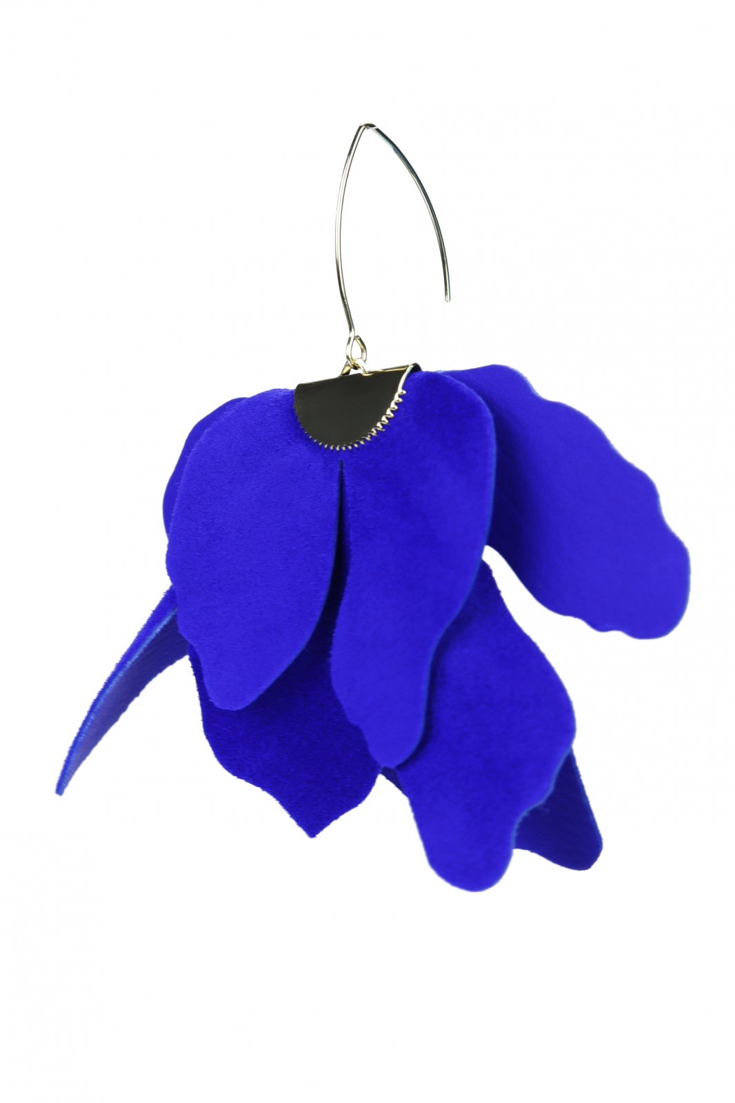Large flower earrings - Electric blue