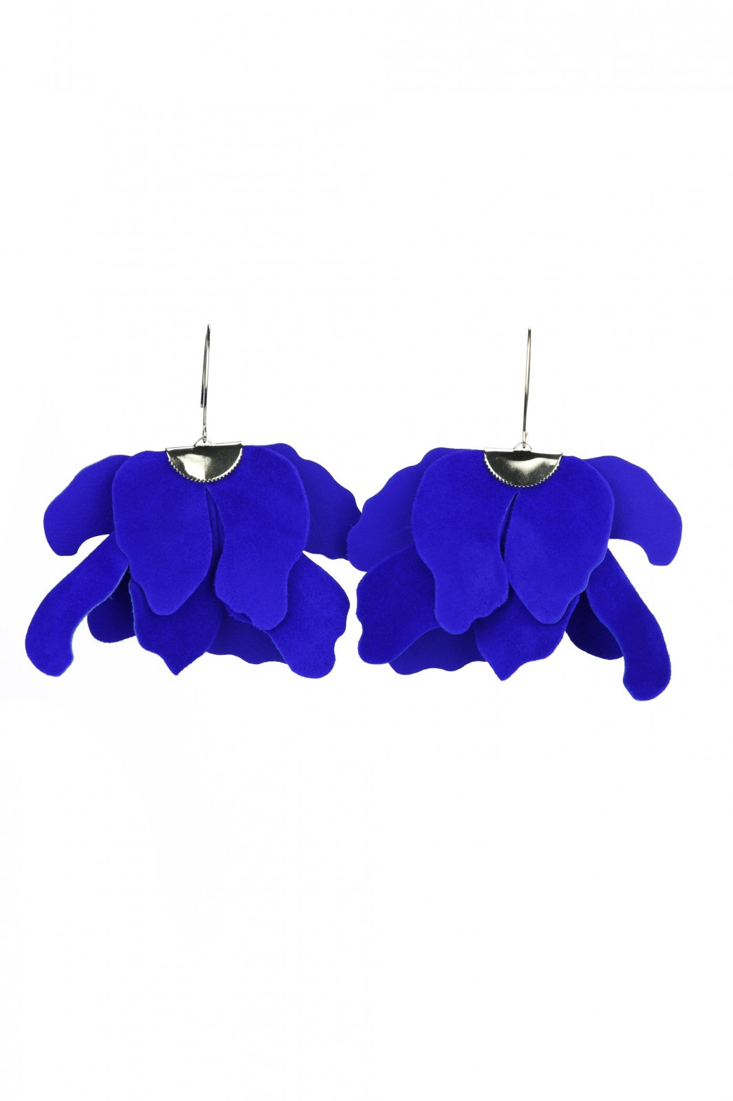 Cercei floare mare - Albastru electric