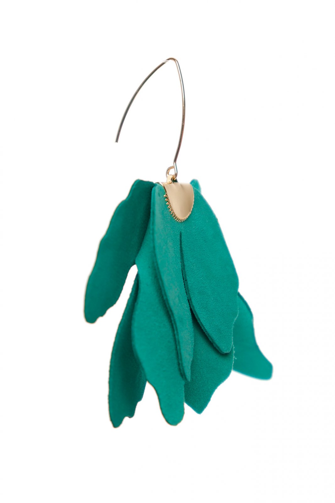 Cercei floare mare - Verde Smarald