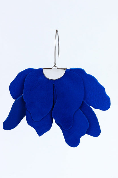 Cercei floare mare - Albastru intens