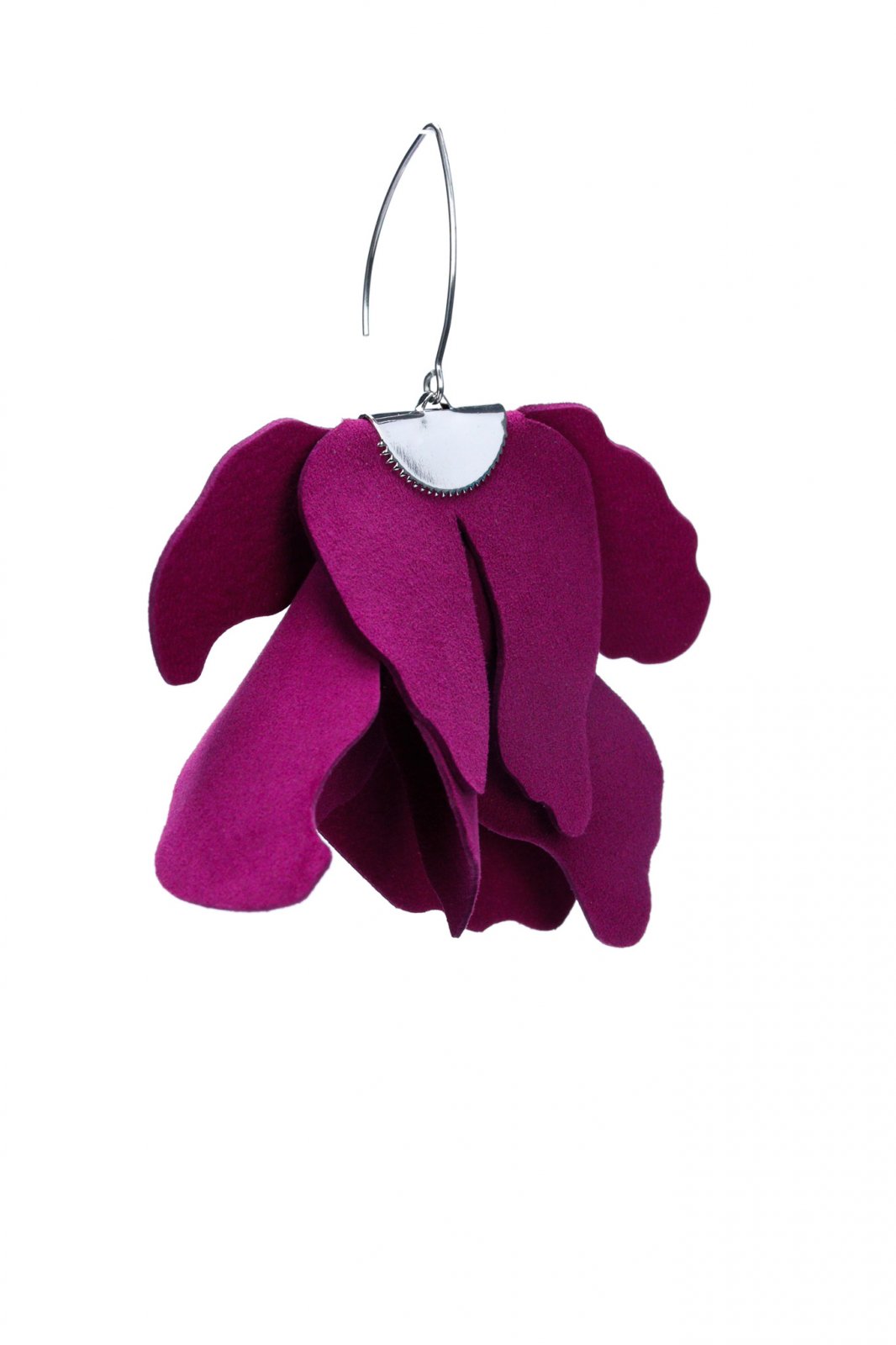 Large flower earrings - Plum Caspian