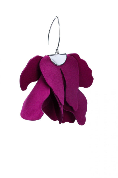 Cercei floare mare - Plum Caspia