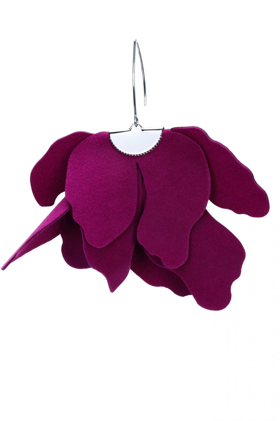 Large flower earrings - Plum Caspian