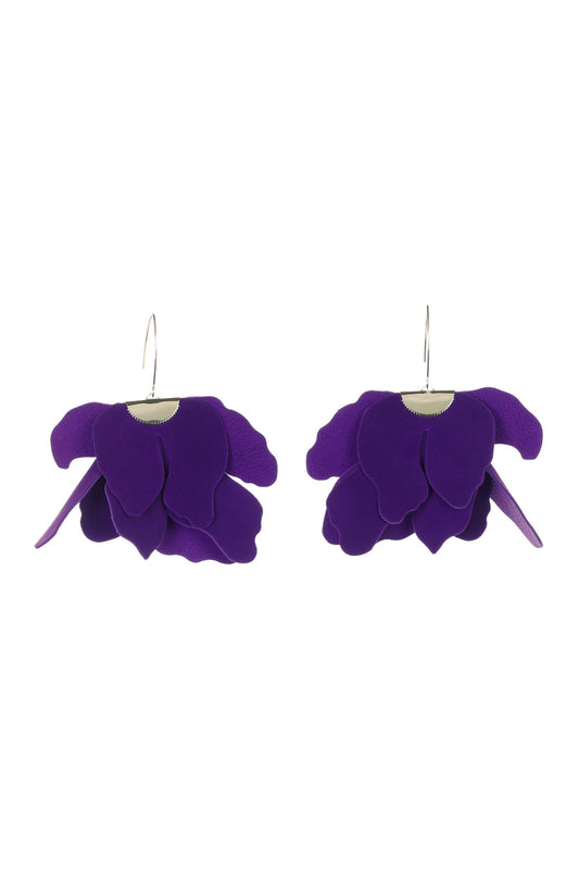 Cercei floare mare - Violet intens