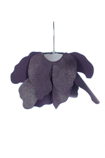 Cercei floare mare - Liliac cu sclipici