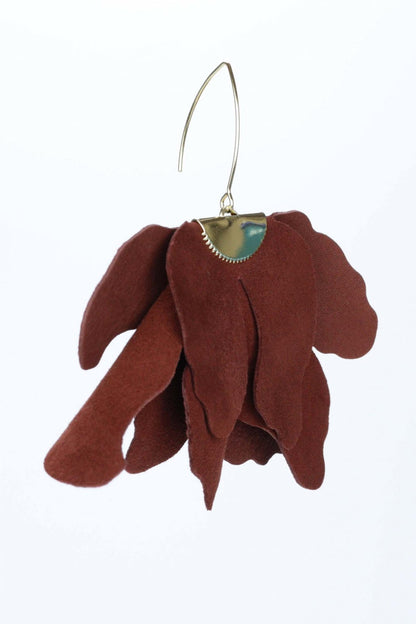 Cercei floare mare - Maro