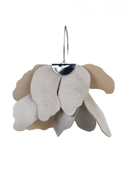 Cercei floare mare - Nude cu sclipici