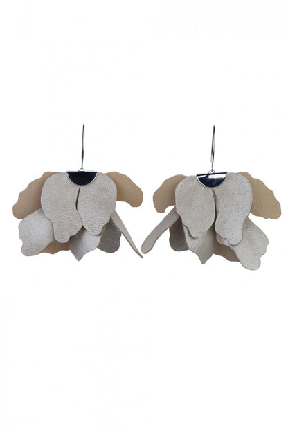 Cercei floare mare - Nude cu sclipici